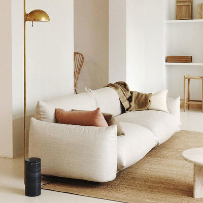 Modular Living Room Sectional Sofa 120cm 2 Seater White Cloud