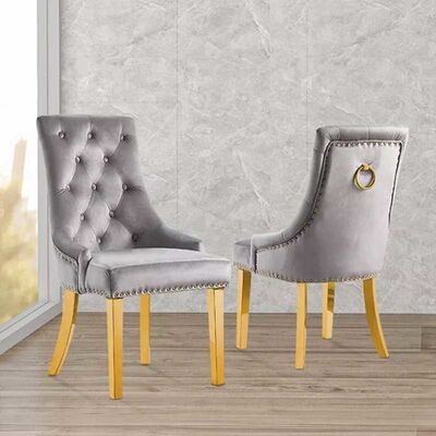 Marble Luxury Dining Table And Chairs 6 People Restaurant Stainless Steel Dining Tables