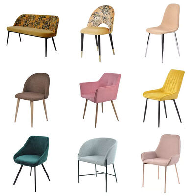 Fabric Furniture High Back Dining Chair Black Brown For Kitchen Dining Room