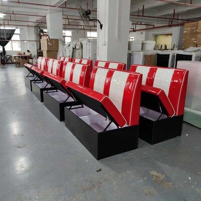 American Restaurant Fast Food Booth Seating Retro 1950S Long Sofa