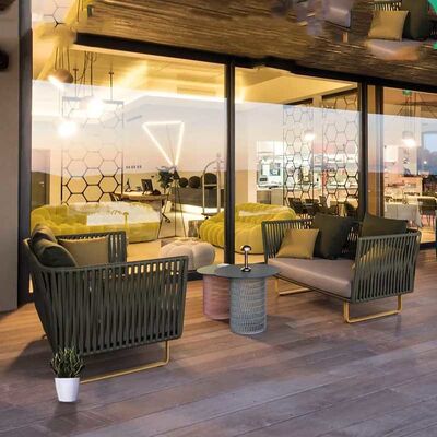 Italian Style Outdoor Garden Furiture Weather Resistant Rattan Lounge Set