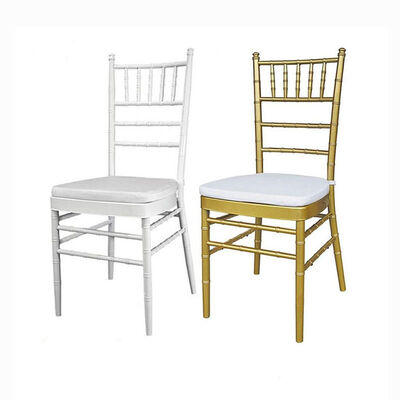 Supplies Metal Gold White Wedding Banquet Chiavari Chair With Cushion For Event