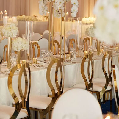 Rental Fancy Gold Stainless Steel Wedding Chair Infinity Chair Wedding