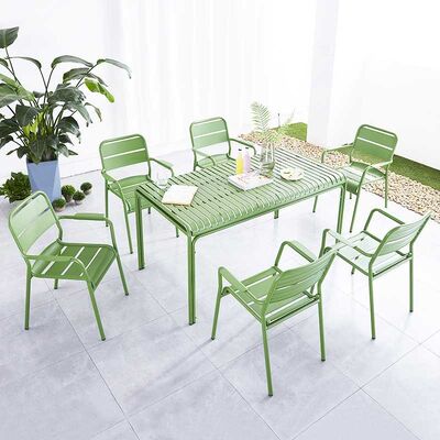 Patio Dining Chairs And Table Set Modern Aluminum Metal Garden Outdoor 61x61x84cm