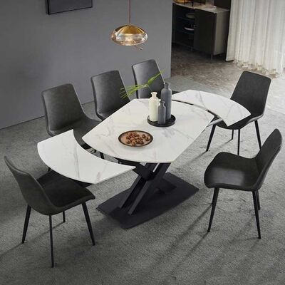 2 Seater Small Extendable Dining Table And Chairs Black White Long Flexible Sets