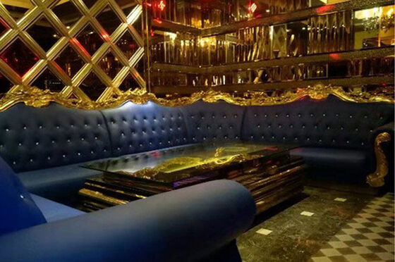 Leather Lounge Club Sofa Set Long Bench Booth Seating Colorful