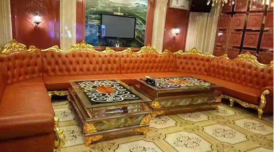 Leather Lounge Club Sofa Set Long Bench Booth Seating Colorful