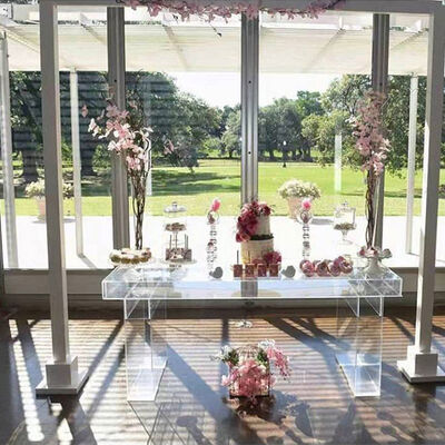 Handmade Clear Acrylic Dining Table Ghost Surface Top 200x100x75cm