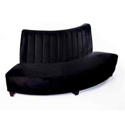 Hotel Lobby Club Lounge Sofa Black Curved Circular Velvet Fabric