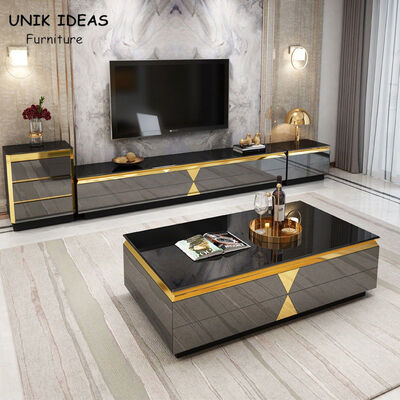 अच्छी कीमत Stainless Steel Luxury Gold Coffee Square Table 40cm Height Italian Marble Top ऑनलाइन
