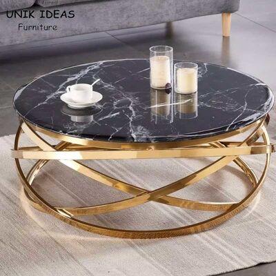 अच्छी कीमत Smart Style Luxury Coffee Table Stainless Steel Frame Marble Top For Living Room ऑनलाइन