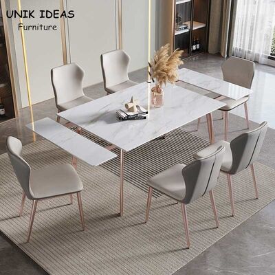 अच्छी कीमत Minimalist Slate Dining Table Set With Chair Combination Telescopic Foldable ऑनलाइन