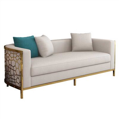 अच्छी कीमत Luxury Gold Stainless Steel Lovest Sofas Sectionals Club Sofa Set Furniture ऑनलाइन