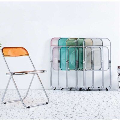 अच्छा दाम Portable Indoor Outdoor Chair Transparent Metal Plastic Folding Chairs ऑनलाइन