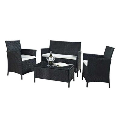अच्छा दाम 4 Pieces Rattan Wicker Outdoor Furniture Sofa Patio Set With Cushion ऑनलाइन