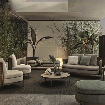 अच्छा दाम Nordic Outdoor Garden Sofa Set Waterproof Sunscreen Patio Sofa Chair ऑनलाइन