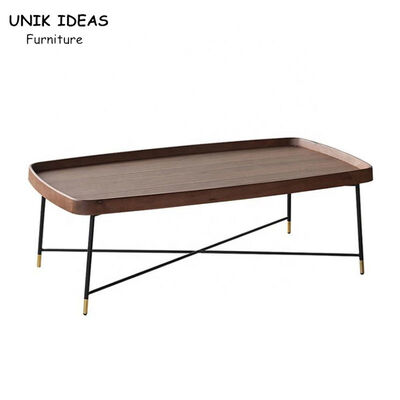 अच्छी कीमत Industrial Wooden Rectangular Coffee Side Table Set Walnut Color ऑनलाइन
