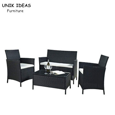 अच्छी कीमत 4 Pieces Rattan Wicker Furniture Set Waterproof Outdoor Garden Furniture Set ऑनलाइन