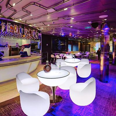 अच्छा दाम आधुनिक सस्ती कीमत आउटडोर कॉफी शॉप रिमोट कंट्रोल कॉकटेल बार के लिए एलईडी पीई टेबल और सोफा सेट ऑनलाइन