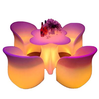 अच्छा दाम आधुनिक केटीवी सस्ती कीमत आउटडोर कॉफी शॉप रिमोट कंट्रोल एलईडी पीई टेबल और सोफा कॉकटेल बार के लिए सेट ऑनलाइन