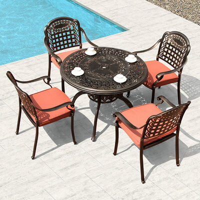 अच्छी कीमत Patio Outdoor Furniture Leisure Balcony Garden Metal Table and Chairs Sets for Cafe and Dining ऑनलाइन