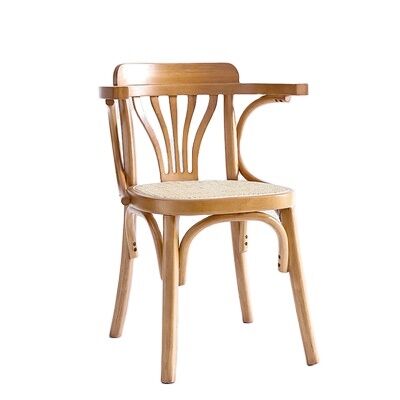 अच्छी कीमत Modern Dining Chair Nature Rattan Coffee Chair Solid Wood Armrest Chairs ऑनलाइन