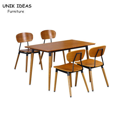 अच्छी कीमत Industrial Bent Plywood Coffee Shop Dining Chair Set Simple Design Fast Food Restaurant Furniture ऑनलाइन