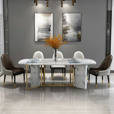 अच्छी कीमत 8 Seater Marble Luxury Dining Table And Chairs Italian Furniture Unik Ideas ऑनलाइन