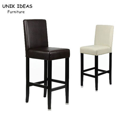 अच्छी कीमत Black Leather Bar Stools With Backs Leather Counter Height Chairs 41x41x110cm ऑनलाइन