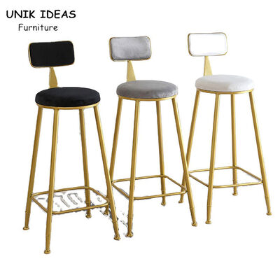 अच्छी कीमत 30 Inch Gray Black Velvet Bar Stools Set Of 2 3 Breakfast Gold Metal Home ऑनलाइन