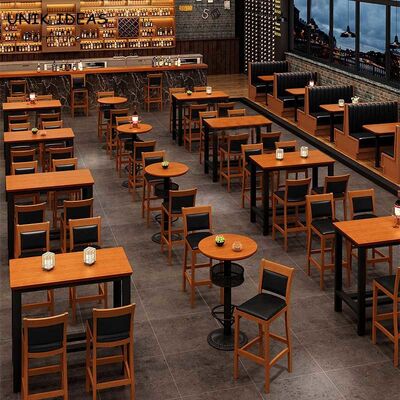 अच्छी कीमत Deck Outdoor Bistro Bar Tables Set Commune Industrial Style Wood ऑनलाइन