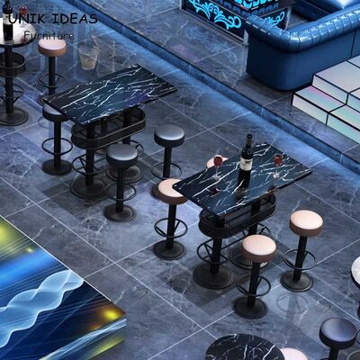 अच्छी कीमत Marble Outdoor Bistro Bar Tables And Chairs 140cm 150cm 160cm Night Bar KTV Music ऑनलाइन