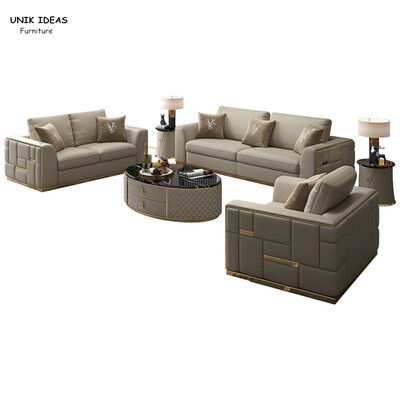 अच्छी कीमत Modular Couch For Small Spaces 6 Seater Genuine Leather Sectional Sofa 3 Piece ऑनलाइन