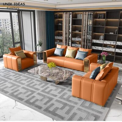 अच्छी कीमत Luxury Leather Modern Living Room Sectional Sofas Couches With Recliners Brown ऑनलाइन