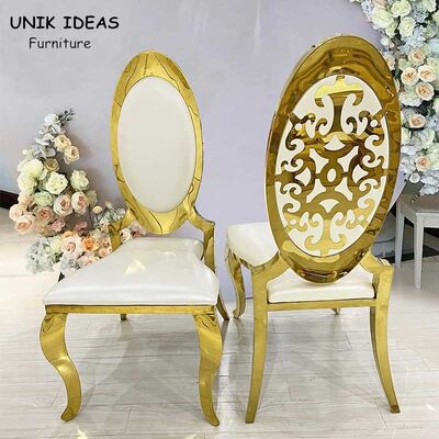 अच्छी कीमत King Wedding Banquet Chairs High Back Decor Backrest Golden Leisure 52x55x112cm ऑनलाइन