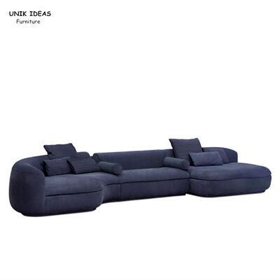 अच्छी कीमत Leather Blue Velvet Upholstered Sofa Bed Contemporary Leather Couch Set ऑनलाइन