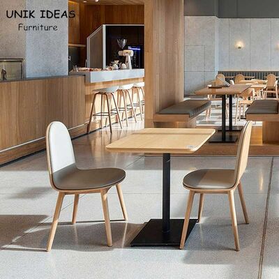 अच्छी कीमत 75cm Square Solid Wood Dining Table And 4 Chairs Plywood Coffee Shop ऑनलाइन