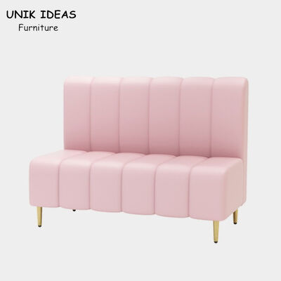 अच्छी कीमत Cafe Banquette Commercial Booth Seating For Home Bar Pink Leather 120x65x85cm ऑनलाइन