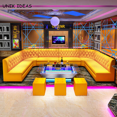 अच्छा दाम Large 3 Piece Leather U Shaped Sectional Couch For Small Space KTV Privacy Cafeteria ऑनलाइन