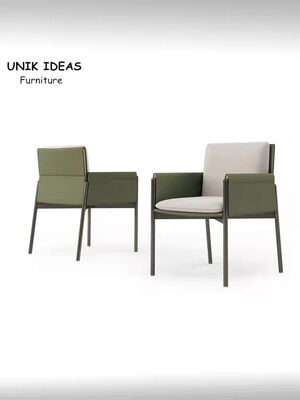 अच्छा दाम Black Brown Saddle Minimalist Leather Dining Chair Metal Frame Side Chair Modern ऑनलाइन