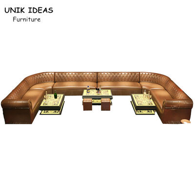 अच्छा दाम 3m Wide 12 Seater Custom U Shaped Club Lounge Sofa With Chaise Strip ऑनलाइन