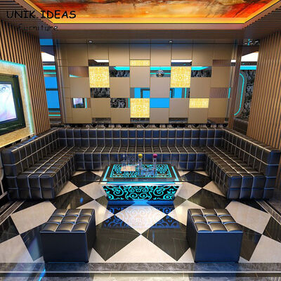 अच्छा दाम 11  10 Seater Blue Black U Shaped Sectional Sofa With Recliners Led Cube Table ऑनलाइन