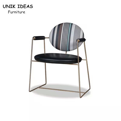 अच्छा दाम Stainless Steel Metal Frame Dining Chairs With Arms Minimalist 66x57x83cm ऑनलाइन