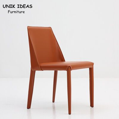 अच्छा दाम Modern Grey Leather Metal Frame Dining Chairs 17 Inch 43.18CM Seat Height Home ऑनलाइन