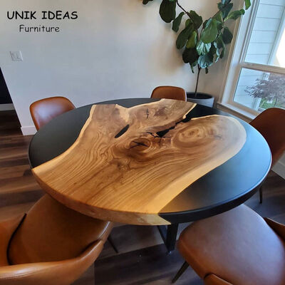 अच्छी कीमत Epoxy Resin Dining Table And Chairs Oak Oval Luxury Dining Room Tables And Chairs Walnut Slab ऑनलाइन