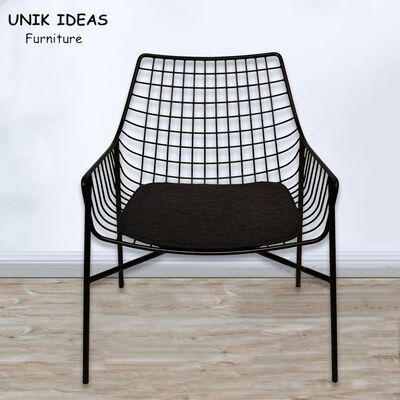 अच्छा दाम Event Black Metal Wedding Chairs Iron Dining Chairs With Cushion Cafe Bar ऑनलाइन