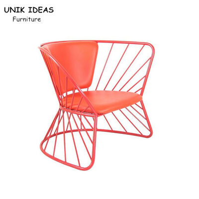 अच्छा दाम Basket Metal Frame Dining Chairs Red Italian Minimalist Coffee Shop 76x64x69cm ऑनलाइन