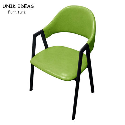 अच्छा दाम A Shaped Metal Frame Dining Chairs With Arms Minimalist Iron Green Yellow Grey ऑनलाइन