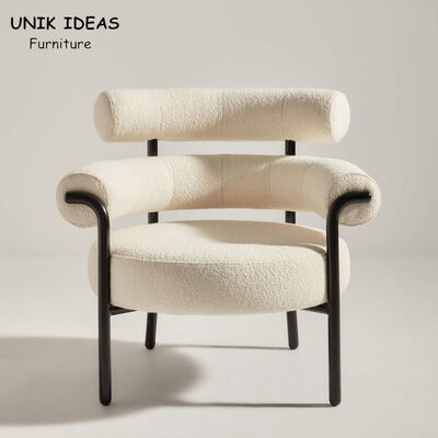 अच्छी कीमत Sheepskin Fabric Single Seater Armchair Sofa Accent White Elegant 79.1cm ऑनलाइन