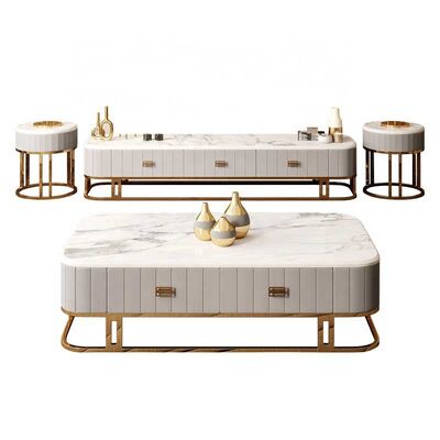 अच्छी कीमत Home Living Room Furniture Luxury Coffee Tables Marble Center Table 1400X800X440mm ऑनलाइन